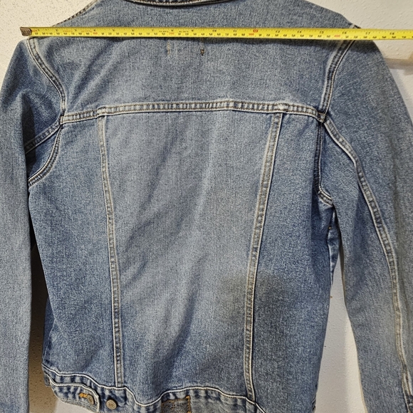 Vintage 90s Y2K The Limited Denim Jacket 100% Cotton Light Blue Jean Large - Picture 8 of 10